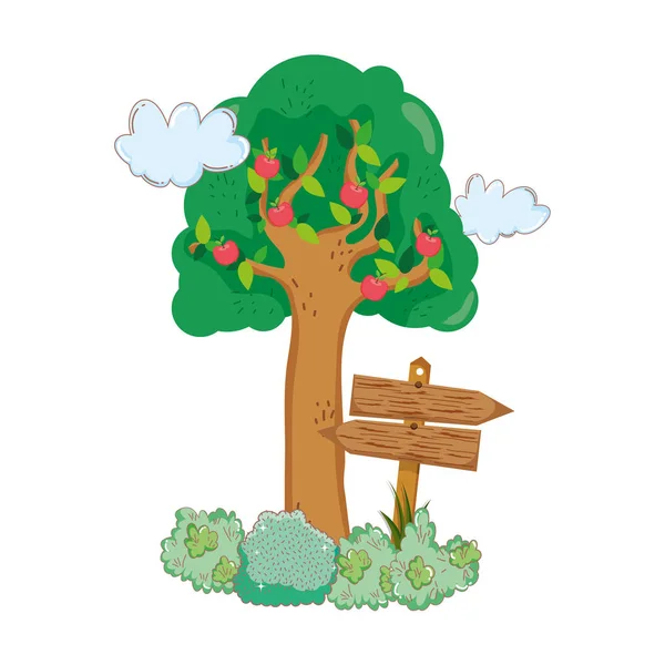 Drzewo Roślina Ogród Wektor Ilustracja Projektu — Wektor stockowy