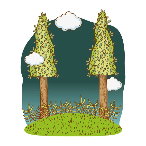 Arbres Mignon Nature Vecteur Ilustration — Image vectorielle