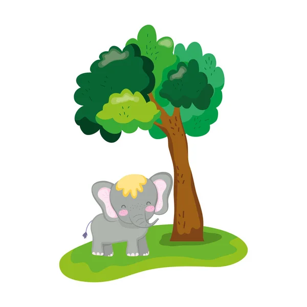 Desain Ilustrasi Karakter Gajah Kecil Dan Lucu - Stok Vektor