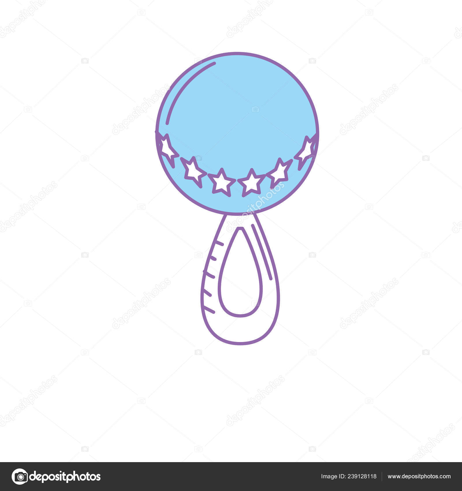 Baby Rattle Game Entertainment Vector Illustration Stock Vector by