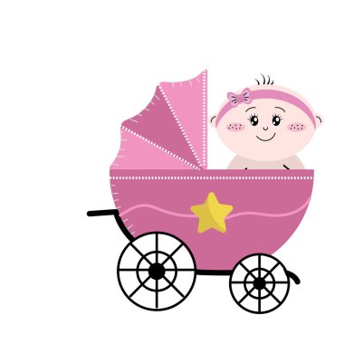 vektör çizim içinde bebek çocuk ile güvenlik bebek arabası