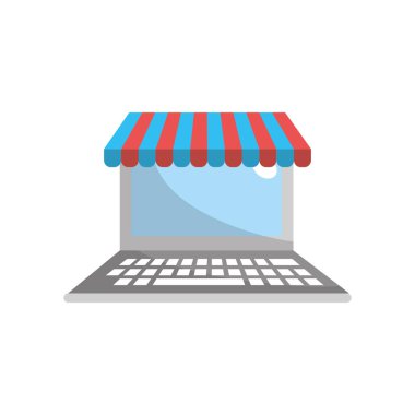 Teknoloji laptop için iş bilgi vektör çizim