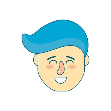 Avatar adam kafa saç modeli tasarımı ile illüstrasyon vektör