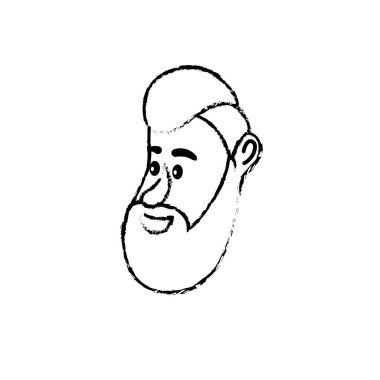 Şekil avatar adam yüz saç modeli tasarım vektör çizim ile