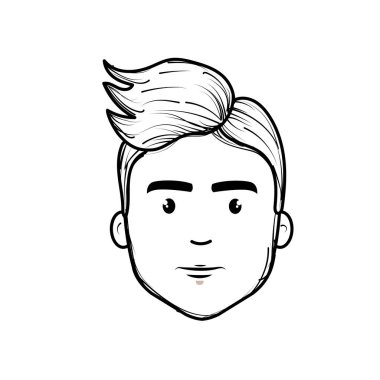 satır güzel fece erkek saç modeli, vektör çizim ile