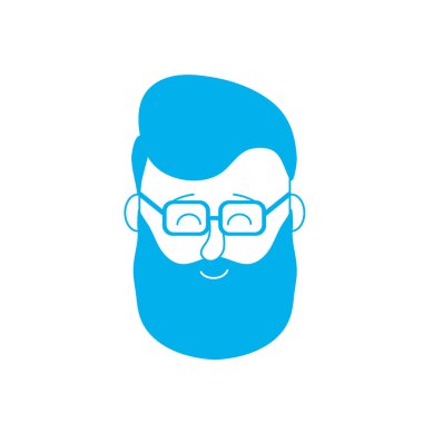 siluet avatar adam kafa saç modeli tasarımı ile illüstrasyon vektör