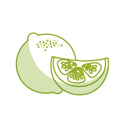 siluet taze limon dilimi organ meyve gıda, vektör çizim ile