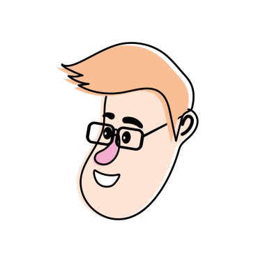 saç modeli tasarım vektör illüstrasyon ile avatar adam yüz