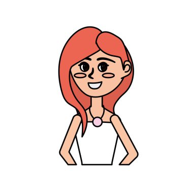 mutlu gelin saç modeli ve zarif elbise vektör çizim ile