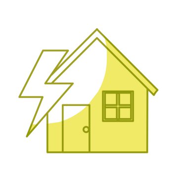 house with energy symbol to care environment, vector illustration