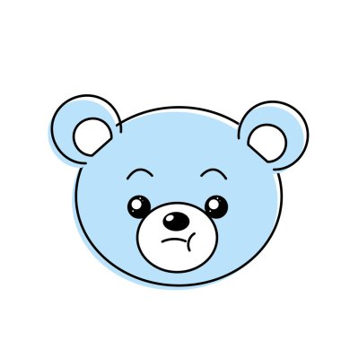 sevimli vahşi hayvan yüz ifade vektör çizim ile