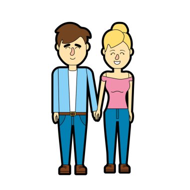 güzel bir saç modeli tasarımı ile çift illüstrasyon vektör