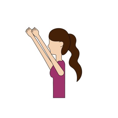 sağlıklı kadın egzersiz vektör illüstrasyon tasarımı yapıyor