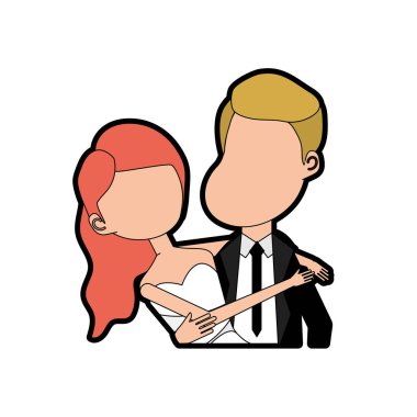 mutlu çift birlikte ve romantik kutlama vektör illüstrasyon