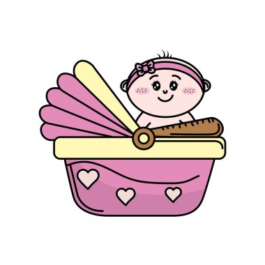 security seatwith baby child inside vector illustration