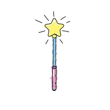 star magic wand design and wizard symbol vector illustration