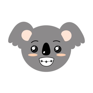 sevimli vahşi hayvan yüz ifade vektör çizim ile