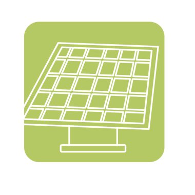 etiket güneş enerji bakımı ekoloji ve gezegen, vektör çizim