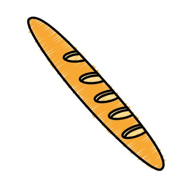 lezzetli taze ekmek Fransız ekmeği, vektör çizim