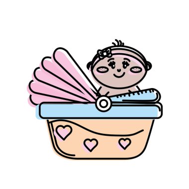 security seatwith baby child inside vector illustration