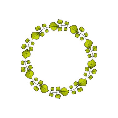 Güzellik çemberi süsleme tasarlamak vektör yaprak