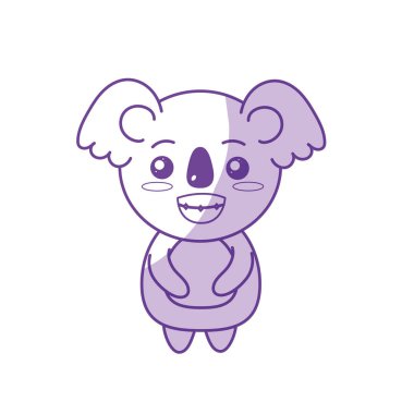 siluet şirin koala vahşi hayvan yüz ifade vektör çizim ile