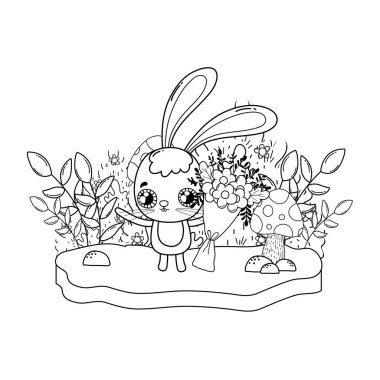 Sevimli küçük tavşan. Vektör çizim