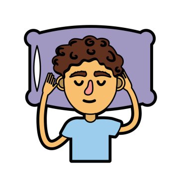 Erkek saç modeli ile uyku vektör çizim tasarım