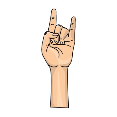 şirin eliyle rock sembolü, vektör çizim