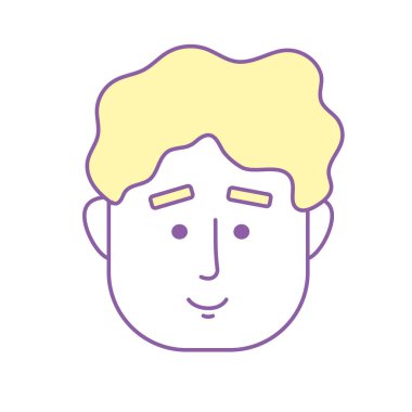 Adam yüz saç modeli tasarım vektör çizim ile