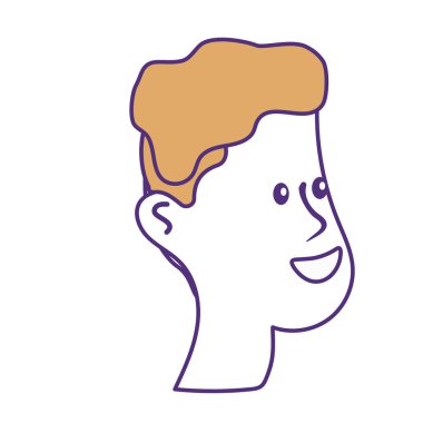 saç modeli, baş adamla mutlu ve güzel illüstrasyon vektör