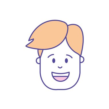 adam baş saç modeli tasarımı ile illüstrasyon vektör