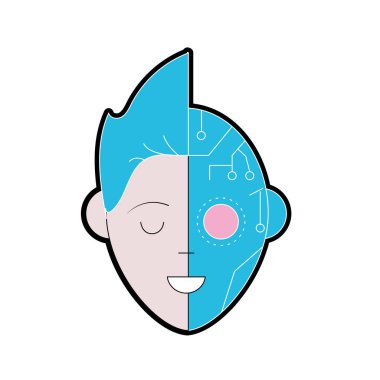 Arabirim bağlantısı sistem vektör illusration kafasından çocuk