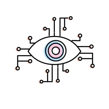 görsel teknoloji siber yapısı vektör çizim içinde bağlamak