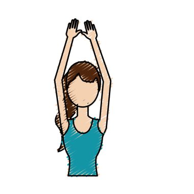sağlıklı kadın egzersiz vektör illüstrasyon tasarımı yapıyor