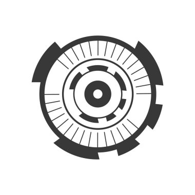 dijital arayüz ve siber uzay vektör illüstrasyon göz küresi bağlantısı