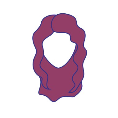 güzel kadın yüz saç modeli vektör çizim ile