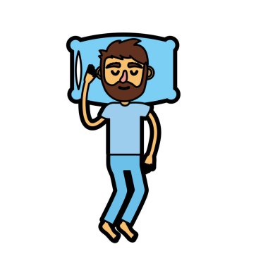 Erkek saç modeli ile uyku vektör çizim tasarım