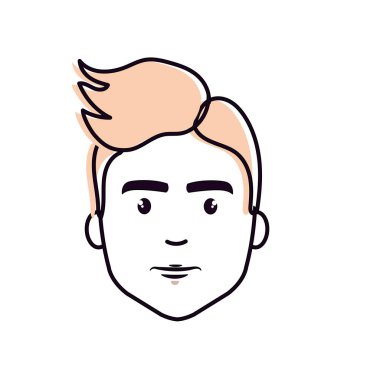 saç modeli, adamla güzel fece illüstrasyon vektör