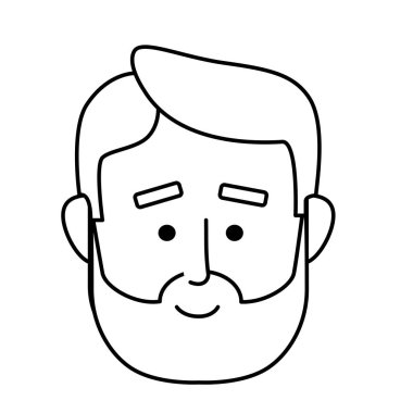 çizgi adam yüz saç modeli tasarım vektör çizim ile