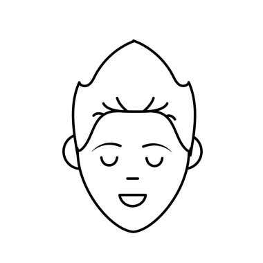 satır avatar adam yüz haistyle tasarım vektör çizim ile