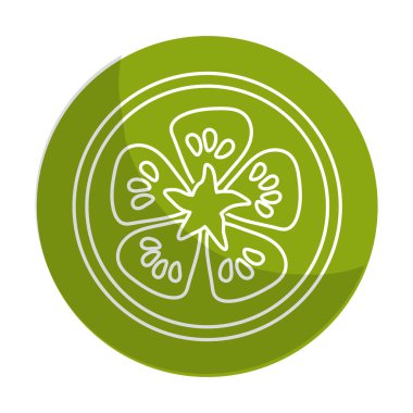 etiket taze dilim limon organ sebze, vektör çizim