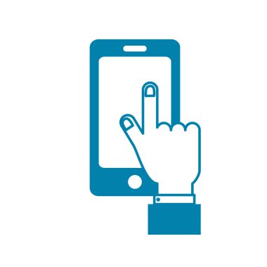 adam el vektör çizim siluet smartphone teknoloji iletişim