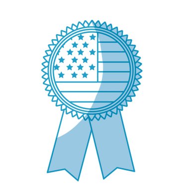 siluet amblemi ile ABD bayrağı içinde vektör çizim tasarım