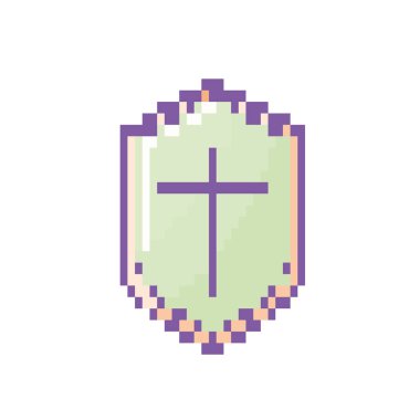 video oyunu kalkan koruma elemanı simge vektör çizim