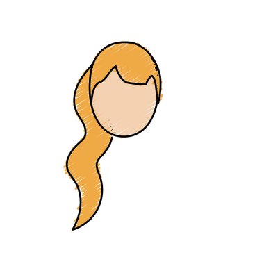 avatar woman face with hairstyle design vector illustration