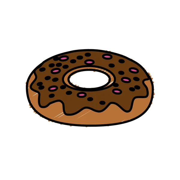 Delicioso Dulce Rosquilla Panadería Snack Vector Ilustración — Vector de stock