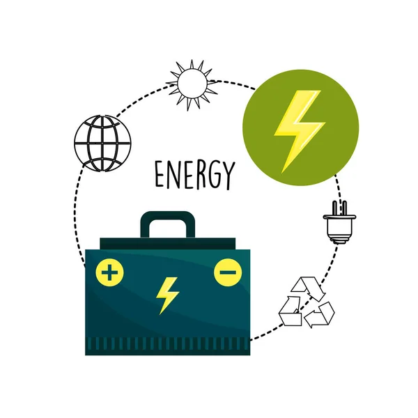 Energy Logger Environment Care Icons Vector Illustration — Stock Vector