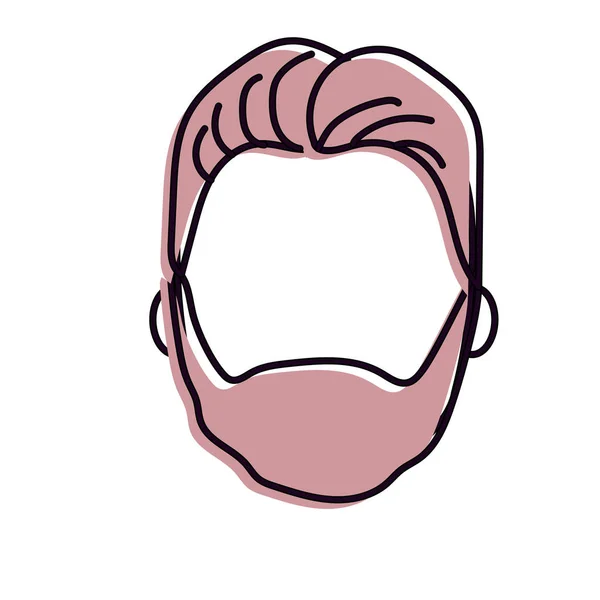 Beau Visage Homme Avec Haistyle Barbe Illustration Vectorielle — Image vectorielle