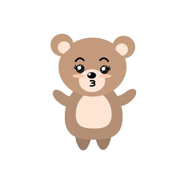 Cute Bear Wild Animal Face Expression Vector Illustration — Stock Vector